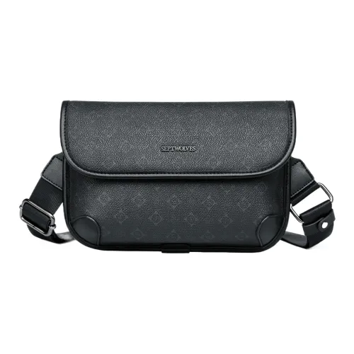 SEPTWOLVES Сумка через плечо из искусственной кожи обычная мужская черная
