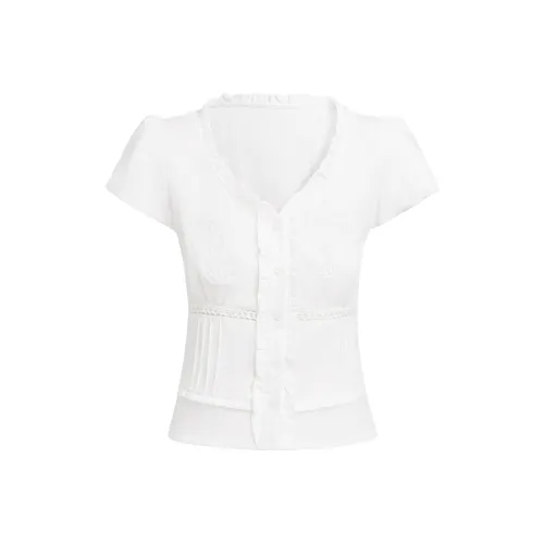 SLEEP AT 11 Экрю Женские Рубашки