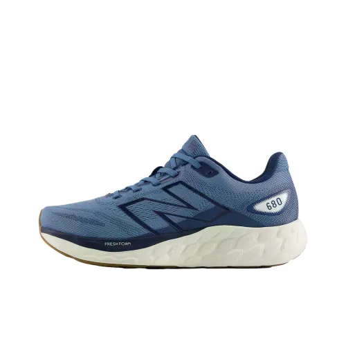 New Balance Fresh Foam 680v8 Дышащая Поддержка Низкий Верх Повседневные Беговые Кроссовки Унисекс Синий