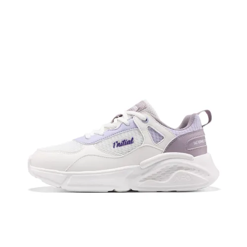 361° Амортизация Легкий Низкий Топ Повседневные Беговые Кроссовки Женские Белый Фиолетовый