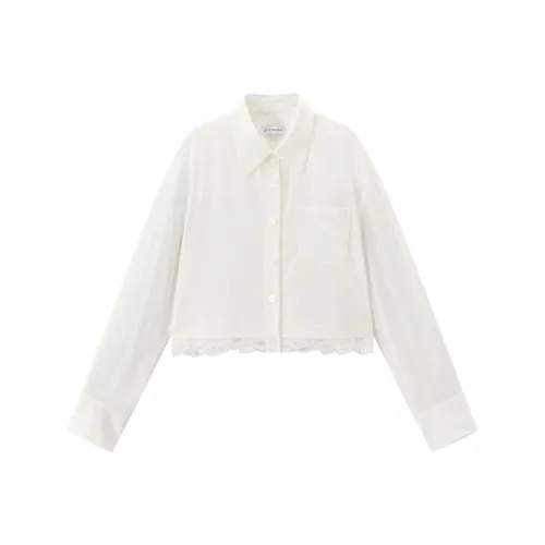 PEACEBIRD Ярко-белые Женские Рубашки