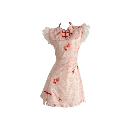 GRAYISMOON Короткое платье с короткими рукавами женское