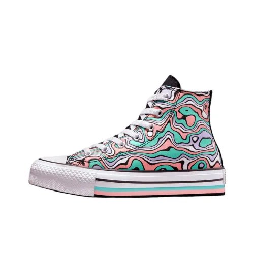 Converse Chuck Taylor All Star Lift High Top Kids Кеды Зеленый Розовый Подростки