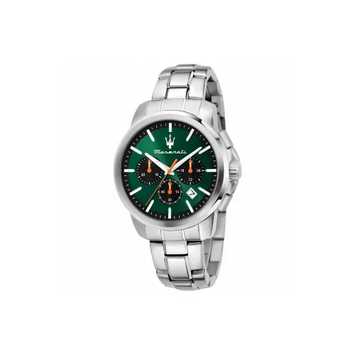 Maserati Vintage Collection Кварцевые часы Металлический ремешок 43 мм Зеленый циферблат Унисекс