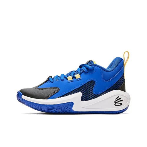 Under Armour Curry Детские баскетбольные кроссовки MID Топ Синий Школьный возраст