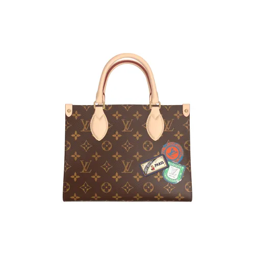 LOUIS VUITTON ONTHEGO Монограмма Покрытый холст Сумка Стандартная Унисекс Коричневый