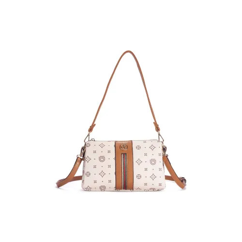 Dubaolu Сумка через плечо из синтетической кожи среднего размера женская гипсофила экрю и карамель