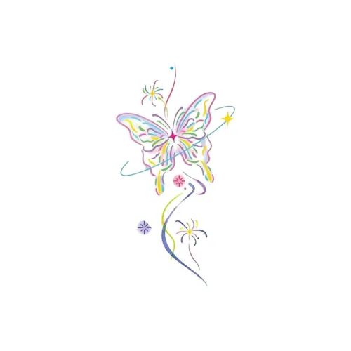 SHITIAN Фейерверк Phantom Butterfly Многоцветный Tattoo Наклейка