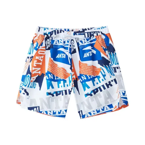 Anta Pure White/Clear Sapphire Blue/Deep Sea Blue/Beach Orange Men's Beach Shorts