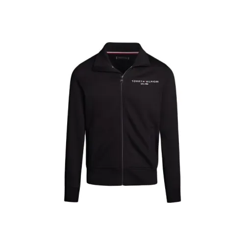 Tommy Hilfiger Логотип Зип-тру Хайт-невк Толстовка Куртки и Пальто Мужской Черный