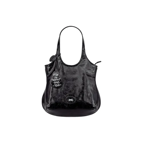 Great Dog and Black Horse Сумка-тоут из коровьей кожи плечевая сумка большая унисекс Frozen черная с рисунком груши