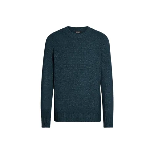Ermenegildo Zegna Темно-синий Циановый Мужской Кашемировые Свитера