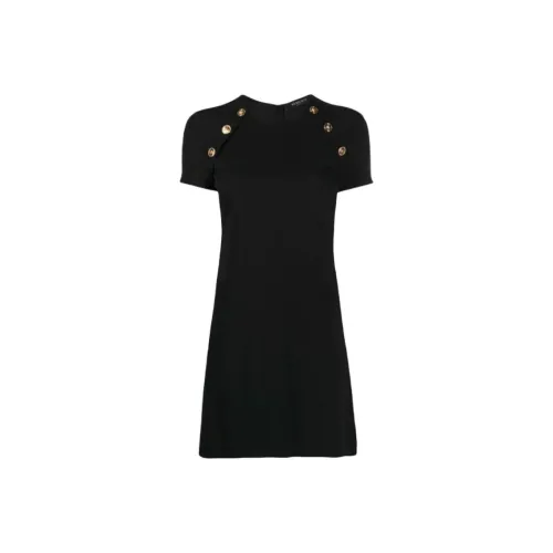 VERSACE Короткое платье с короткими рукавами женское черное