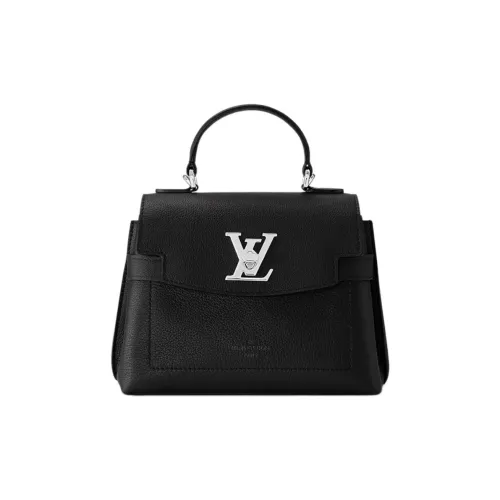 LOUIS VUITTON Lockme Ever Grained Телячья кожа Сумка через плечо Сумка Мини Женская Черная