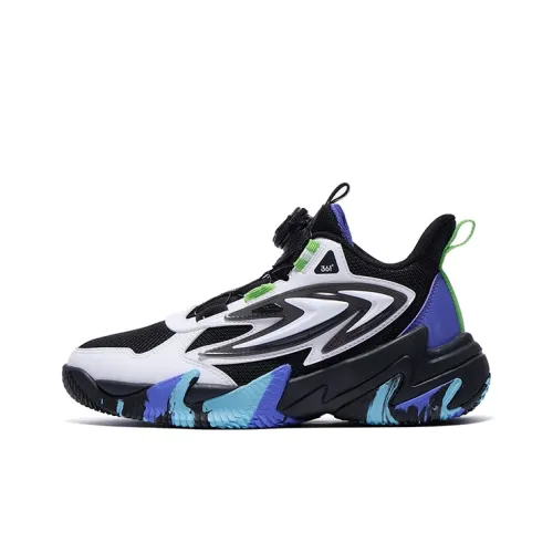 361°KIDS Tough Guys Устойчивые к истиранию Легкие Амортизирующие Детские Баскетбольные Кроссовки Черный Белый Фиолетовый Подростки