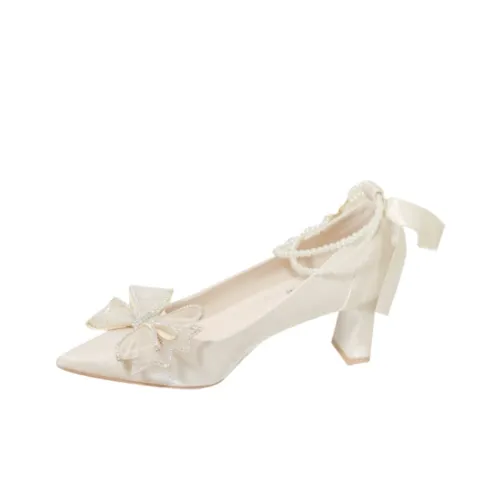 CPXO Грубый каблук Высокие каблуки Женские Экрю