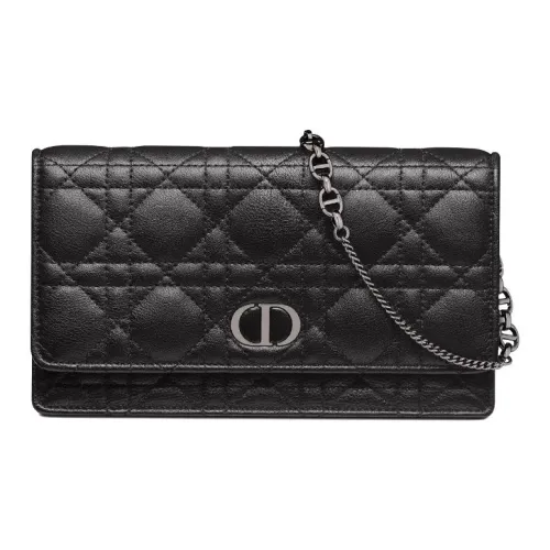 DIOR Caro Мягкий Корова Кожа Одно Плечо Через Плечо Клатч Стандартный Женский Черный