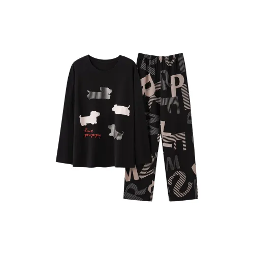 Pretty lady Черный Серый Цвет Мужской Пижамный Комплект