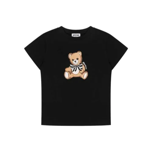 MOSCHINO Тедди T Рубашка Медведь Хлопок Джерси T Рубашка Дети Возраст 3-7 Лет