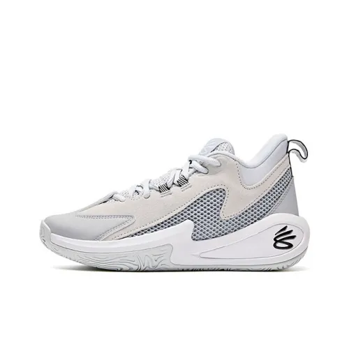Under Armour Curry Детские баскетбольные кроссовки MID Топ Серый Школьный возраст