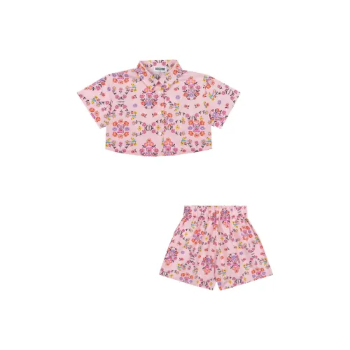 MOSCHINO Повседневная спортивная одежда Поплин Рубашка And Шорты Комплект Allover Flowers 2 предмета Комплект для детей 3-7 лет