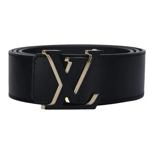 LOUIS VUITTON Ремни из коровьей кожи Мужской Черный Ширина 4CM