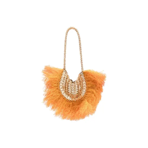 Paco Rabanne Твенная плетеная сумка-тоут сумка для покупок женская золотая и оранжевая