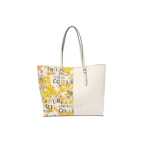VERSACE JEANS COUTURE Полиэстер Тоут Сумка Сумка для покупок Сумка Сумка через плечо Женская Белая и Желтая