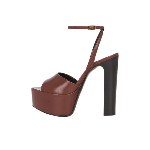 SAINT LAURENT Jodie One Ремешок Сандалии 9,5 см Женские Коричневый