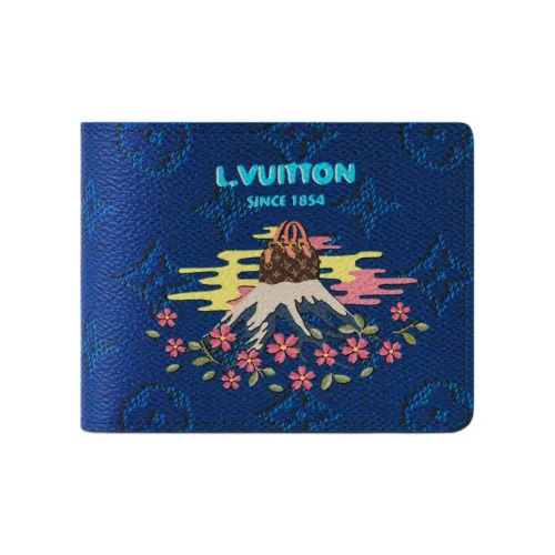 LOUIS VUITTON Nigo Collaboration Slender Monogram Coated Canvas Wallet Unisex Blue LOUIS VUITTON Nigo Collaboration Slender Монограмма Покрытый холст Кошелек Унисекс Синий