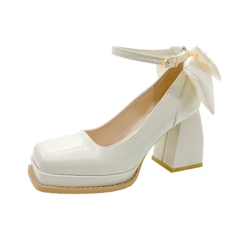 CPXO Грубый каблук Высокие каблуки Женские Экрю