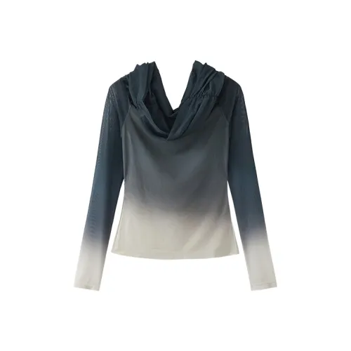 URBAN REVIVO Темно-серый с принтом, женские футболки T