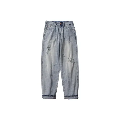 Devanro Ностальгический синий Мужские Джинсы