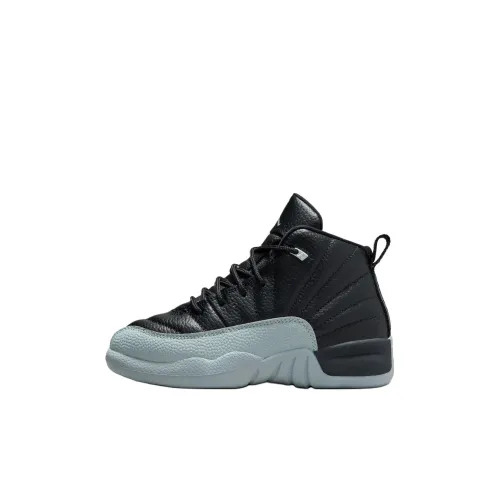 Jordan Air Джордан 12 Устойчивые к истиранию Высокие Баскетбольные кроссовки для детей Черные Возраст 3-7 лет