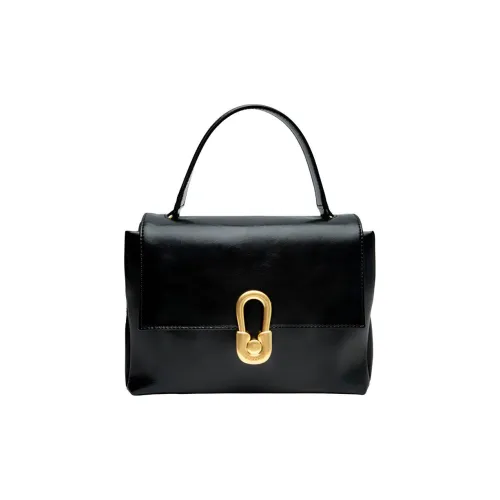 TENNCO Коровья кожа Одно плечо Сумка Маленькая Женская Черная Овсяно-желтая