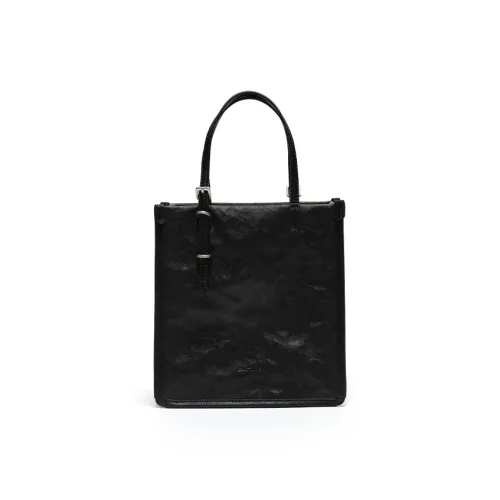 Simedin Коровья кожа Одно плечо Сумка Маленькая Женская Глубокий черный Античное серебро