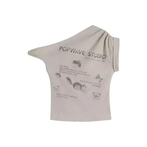 HUINIAN Вересковый серый Женские футболки