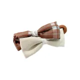 Хаки + Кофе, двойной бант, заколка «уточка»