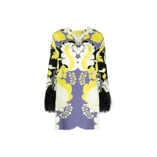 Valentino SS22 Длинное платье с длинными рукавами женское