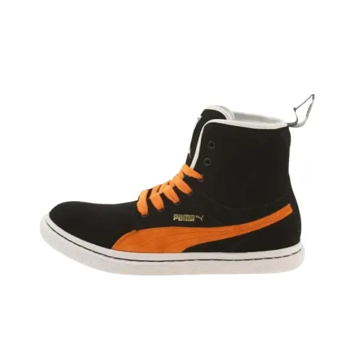 PUMA Clyde High Топ Скейтборд Кроссовки Мужские Черные Оранжевые