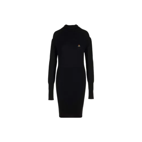 Vivienne Westwood Black Женские Длинные Рукава Платья