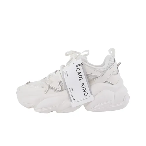 Earl King Покрытие Устойчивое к истиранию Низкий Топ Толстая подошва Кроссовки Женские Кокосовый Белый