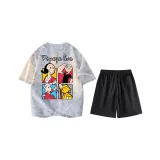 [Set] Белая футболка + Черные повседневные шорты