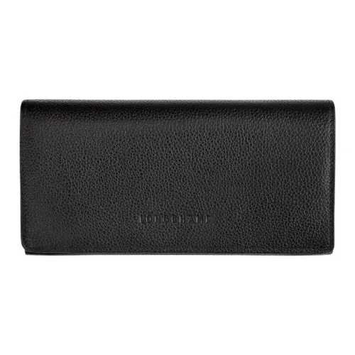 LONGCHAMP Le Foulonné Кожа Кошелек Женские Черный