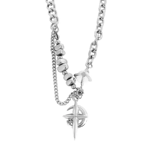 MAGICPOLE Титановые стальные ожерелья мужские серебряные