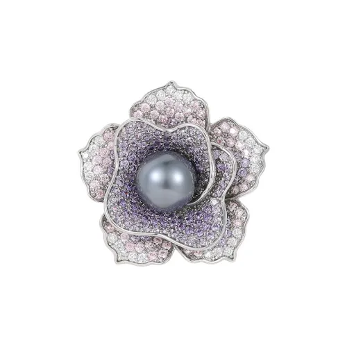 Фиолетовый медный сплав броши женские