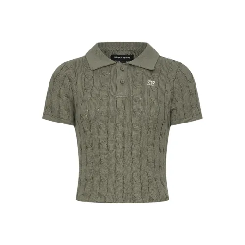 URBAN REVIVO Оливково-зеленый Женский Трикотаж