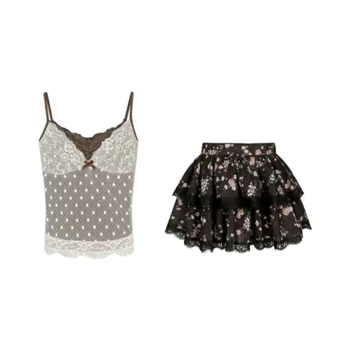 ABBY GODDESS Коричневый Женские Комплекты с юбкой