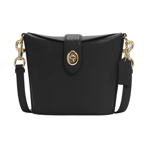 COACH Addie GRAIN LEATHER Коробка Сумка Сумка через плечо Сумка на плечо Женская Черная