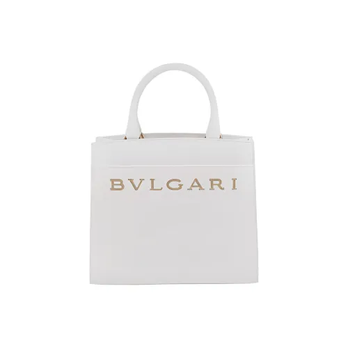 BVLGARI Телячья кожа Тоут Сумка Сумка для покупок Сумка через плечо Сумка Маленькая Женская Белая